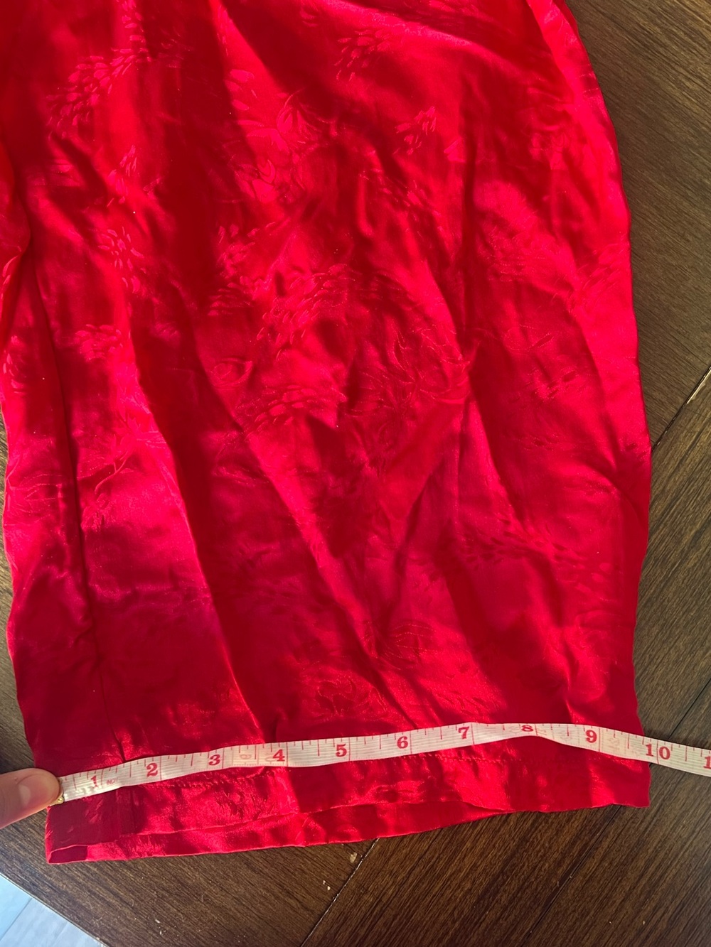 100% Silk Red Long Sleeve Pajama Set Size M by August Silk - Picture 8 of 12